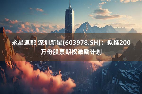 永星速配 深圳新星(603978.SH)：拟推200万份股票期权激励计划